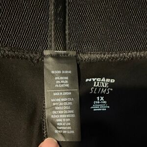 Nygård Luxe Slims Black Pants – 1X (16–18) – Stretch Straight Leg